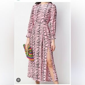 Rixo Zebra Print Maxi Dress